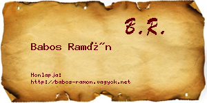 Babos Ramón névjegykártya